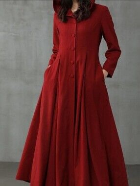 Linennaive My Fair Lady hooded cashmere wool blend jacket L